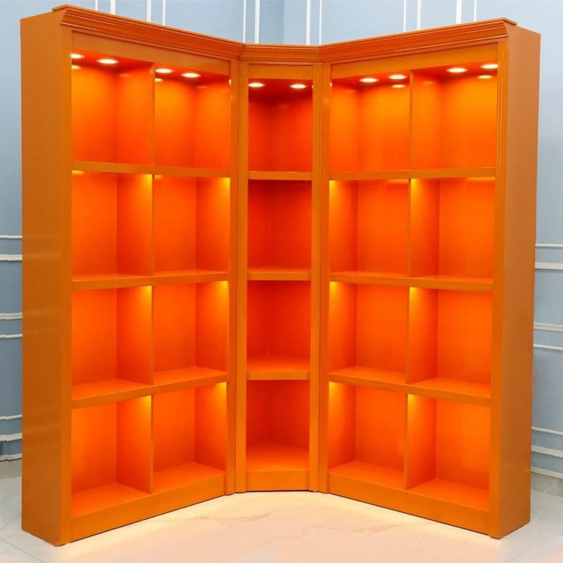 Women's bag display cabinet, shoes and bags display rack, live stream counter.