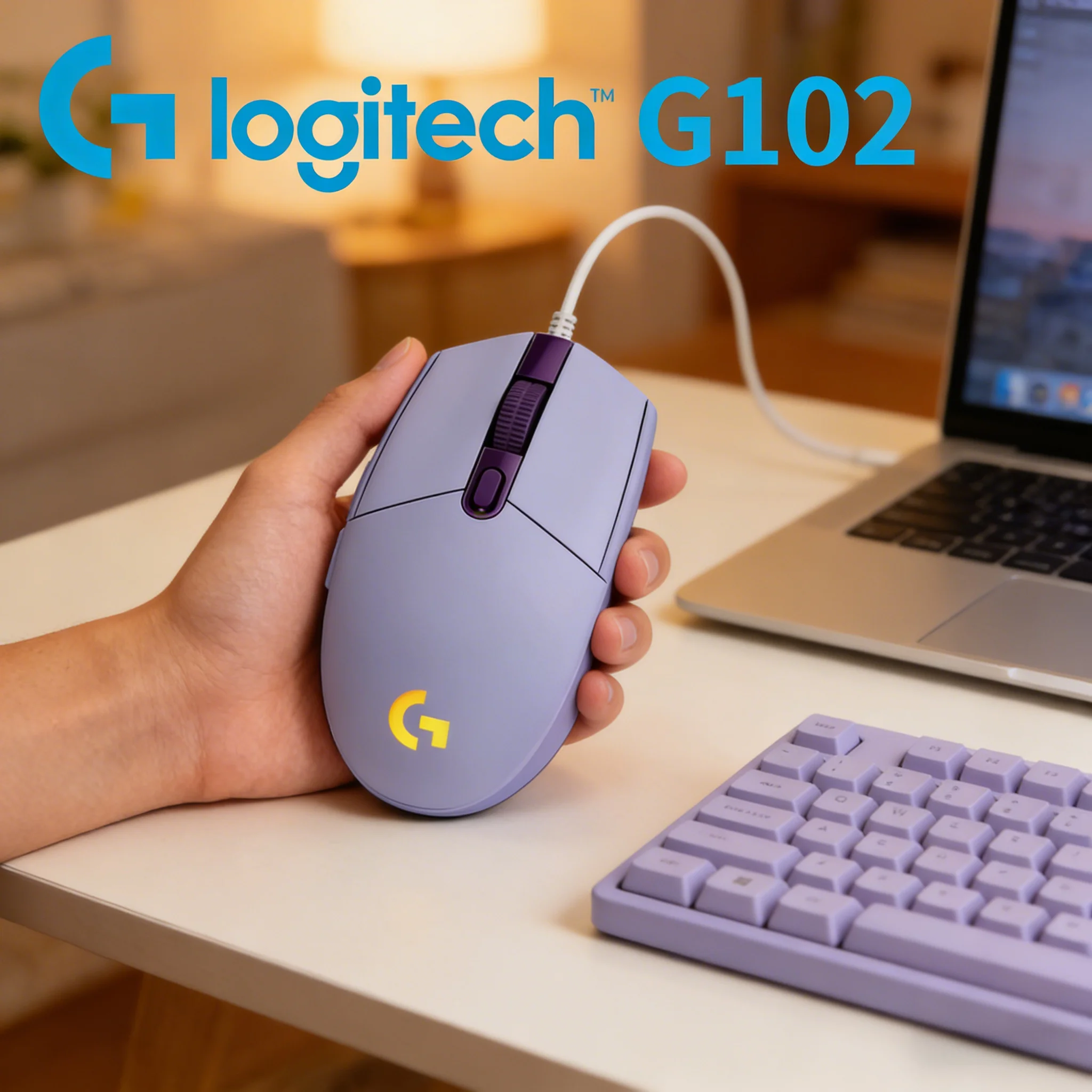 

Logitech G102 Purple Wired Gaming Mouse 8000DPI 6 Programmable Buttons for Student PC Laptop Gaming Home Office