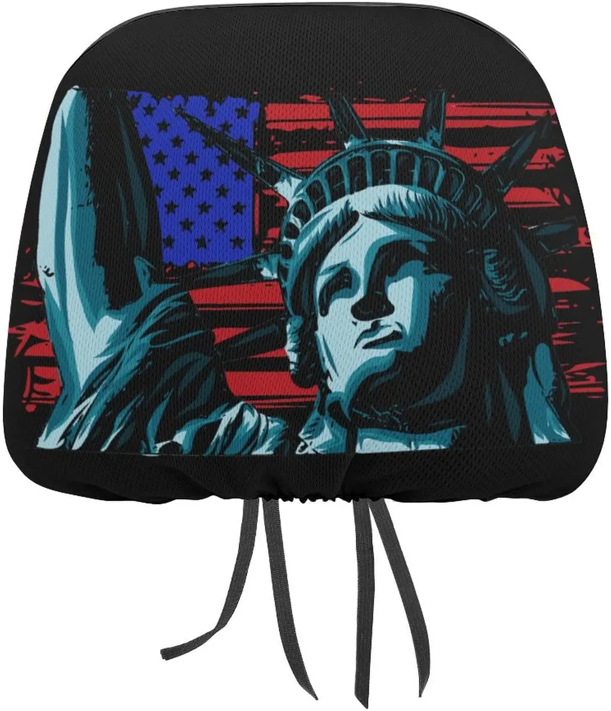 

American Flag and Liberty Statue Cover for Car Seat Headrest Protector Covers Funny Printed Interior Accessories Decorative