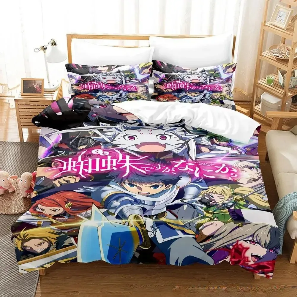 Novo então eu sou uma aranha então o que kumoko conjunto de cama único gêmeo completo queen king size conjunto adulto criança quarto capa edredão conjuntos anime