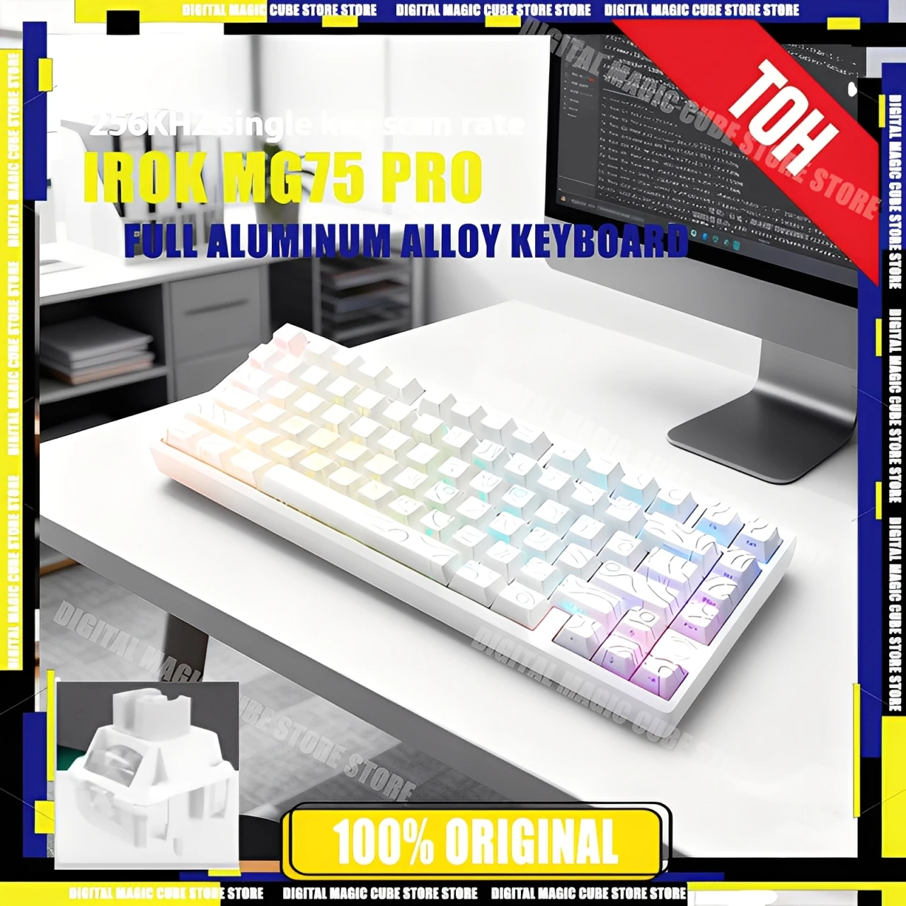 

Новый Irok MG75 Pro 8 кГц магнитный переключатель игровая клавиатура механическая клавиатура с эффектом Холла проводной ARGB с ЧПУ алюминиевый ПК геймер