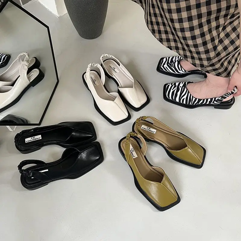 

Pearl Flat Bottom Wrapped Half slippers Evening Mary Jane Summer Women Slipper Flats Heel Sandalias Ladies Elegant Outdoor-1