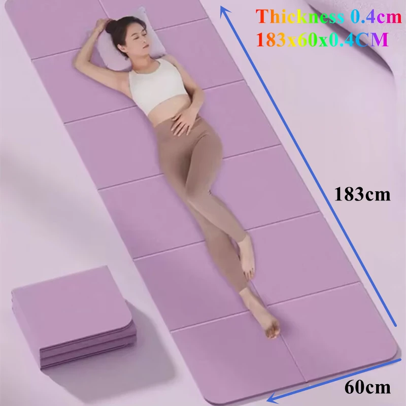 

4mm Thick Pilates and Floor Exercises Double-sided Non-slip 1830x600MM Foldable Yoga Mat Portable Thickened Fitness Mat For