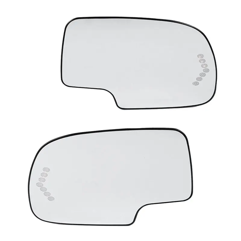 ABHX-1Pair Mirror Glass With Heated Auto Dim Turn Signal Light 88944391 88944392 For Chevy Tahoe GMC Cadillac 03-07 GM1324102