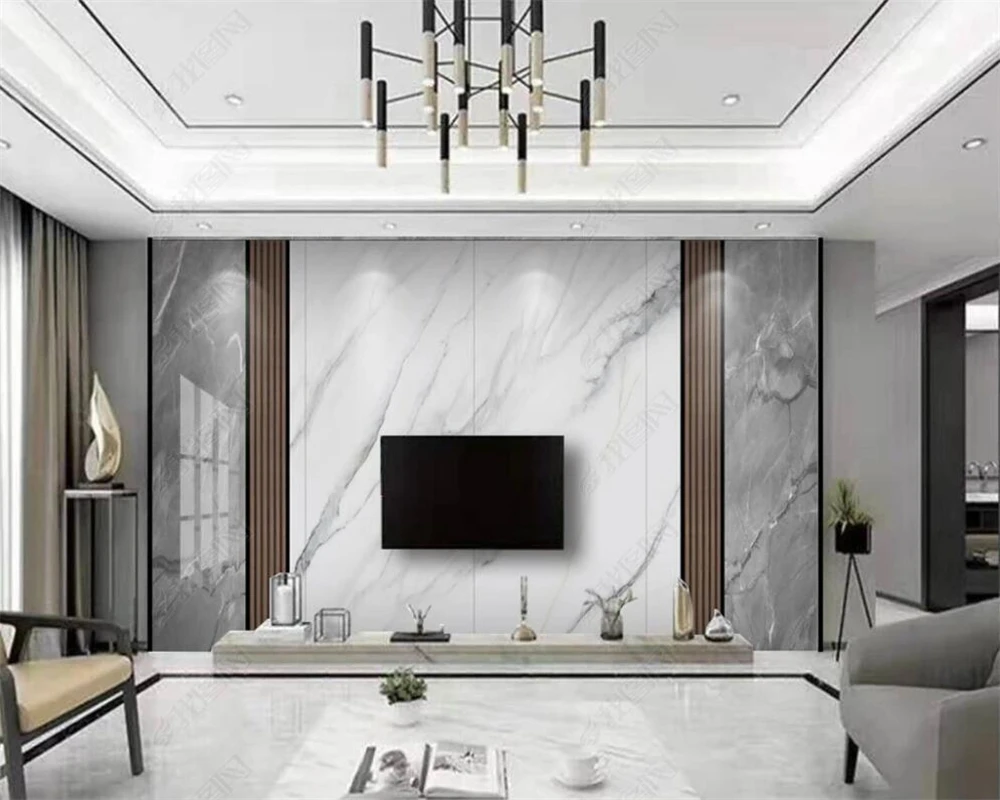 

beibehang Customize the latest modern light luxury stone jazz white rock board with large stone pattern background wallpaper