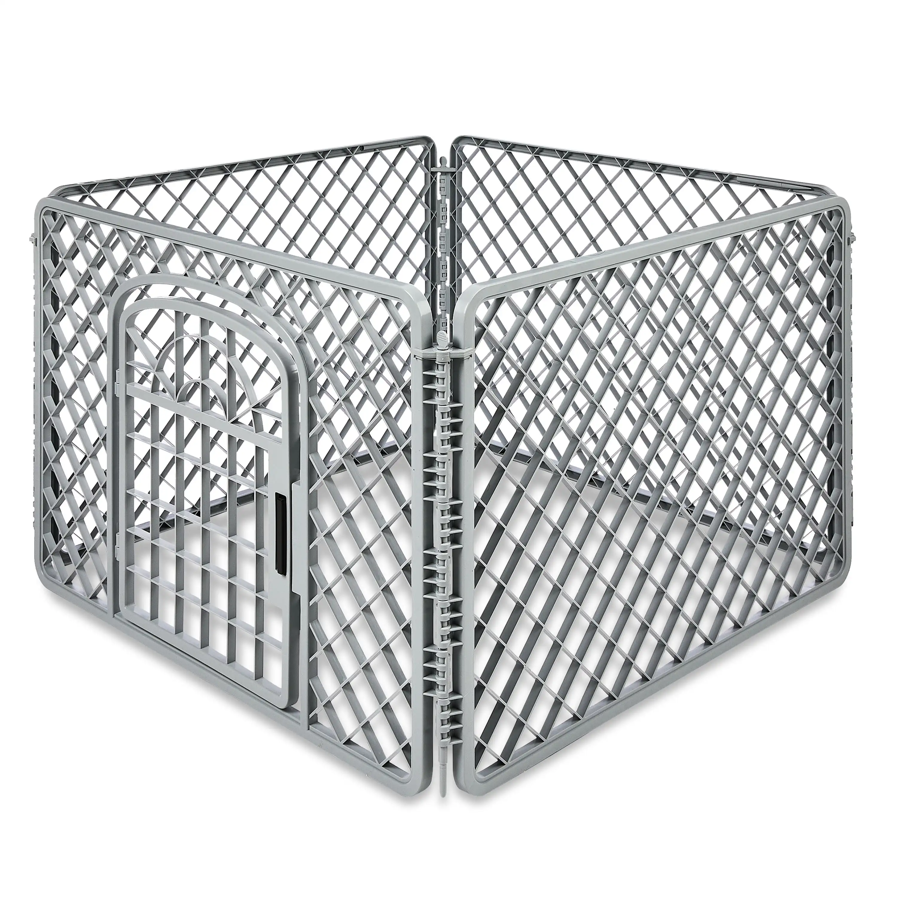 

Life 4-Panel Pet Playpen, 24”H Dog Fence with Door for Indoor and Outdoor Use