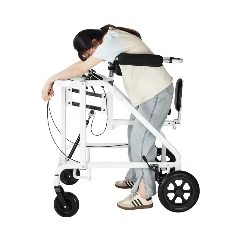 Adult Rehabilitation Walker for Hemiplegia Four Wheel Standing Aid Lower Limb Training Device for Children and Elderly