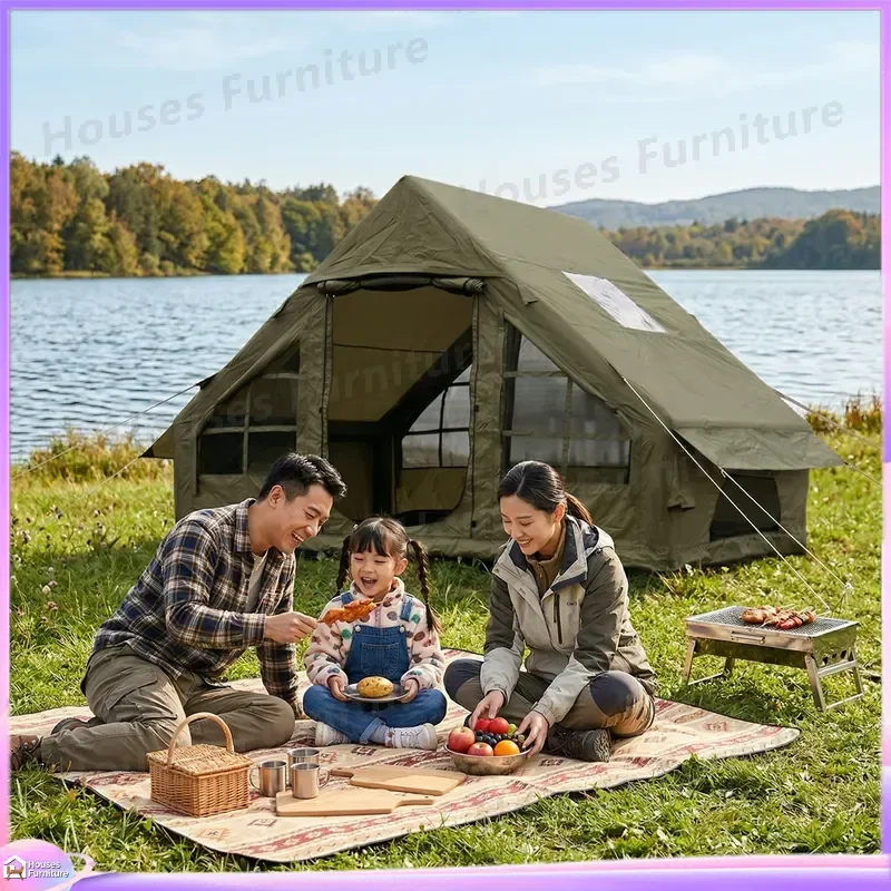For Inflatable Camping Tent Automatic Quick Open Portable Beach Sun Shelter Outdoor Travel Air Tent Waterproof UV Protection