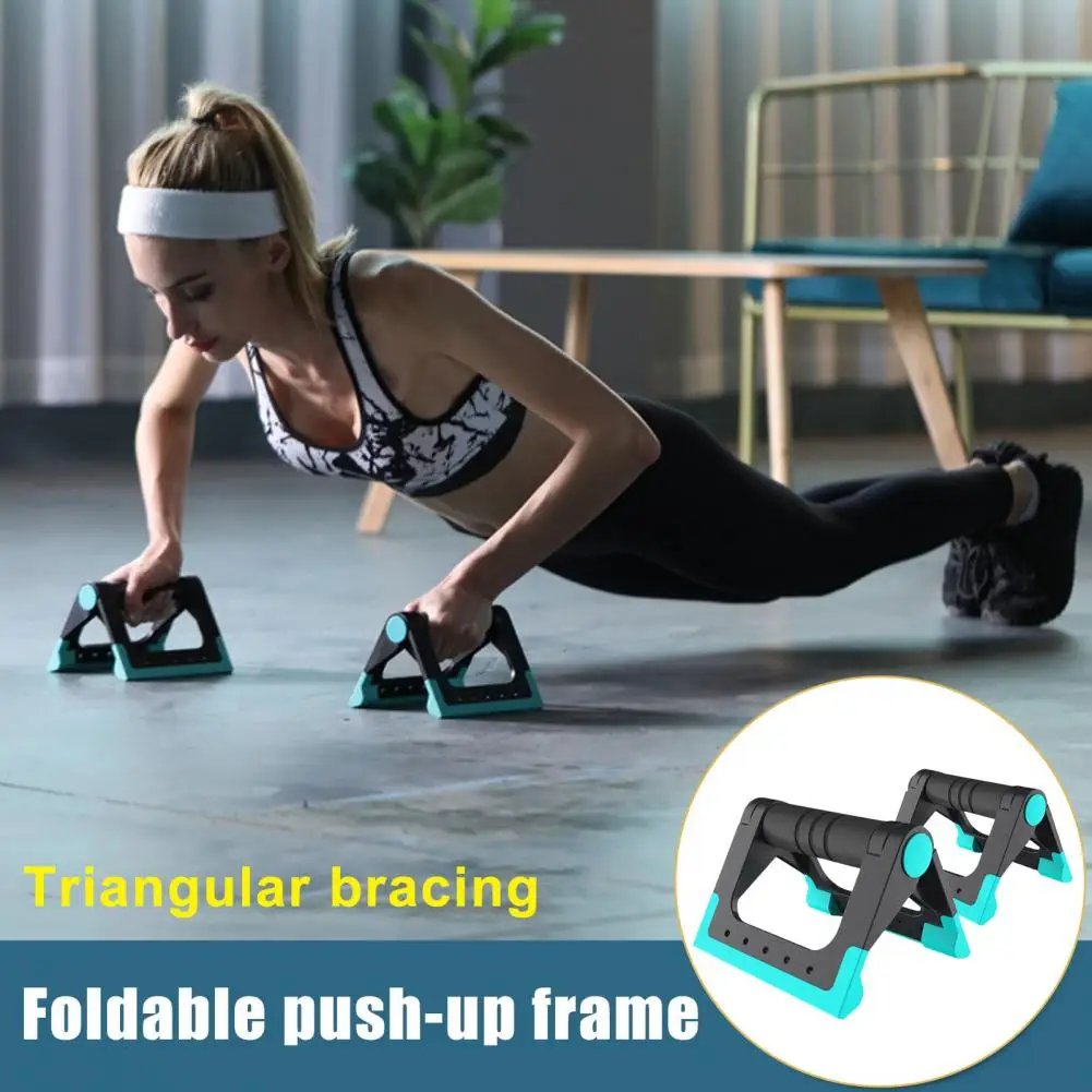 1 Pair Non-slip Push Up Foldable Gym Handles Home Fitness Power Rack Pushup Bars Exercise Arm Chest Muscle Training Bodybuilding