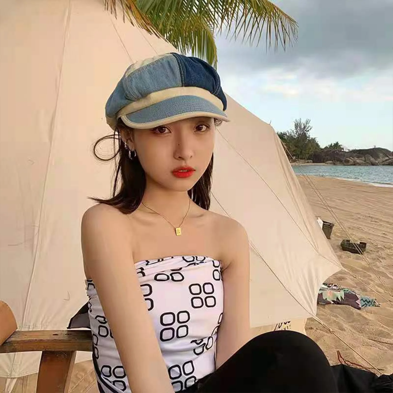 

Women's Vintage Casual Beret Hat Fashion Cotton Caps Beret Artist Beret Caps Ideal Gifts for Friends Family