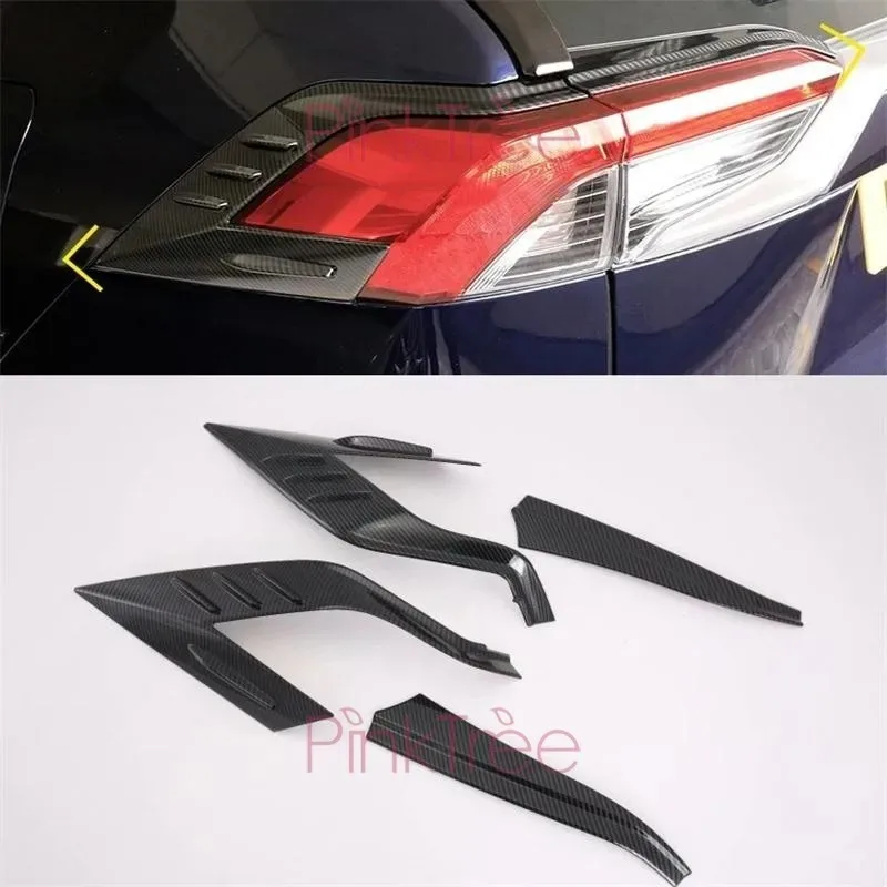 

For Toyota RAV4 2019 XA50 ABS Chrome Car Rear Tail Light Lamp Eyebrow Eyelid Trim Cover Garnish Moulding Accessories