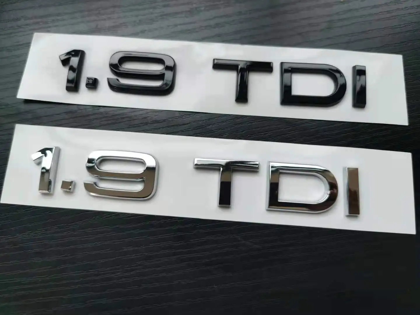 1X Chrome glossy black ABS 1.9 TDI Car Body Rear Trunk Emblem Badge Sticker for Audi Accessories