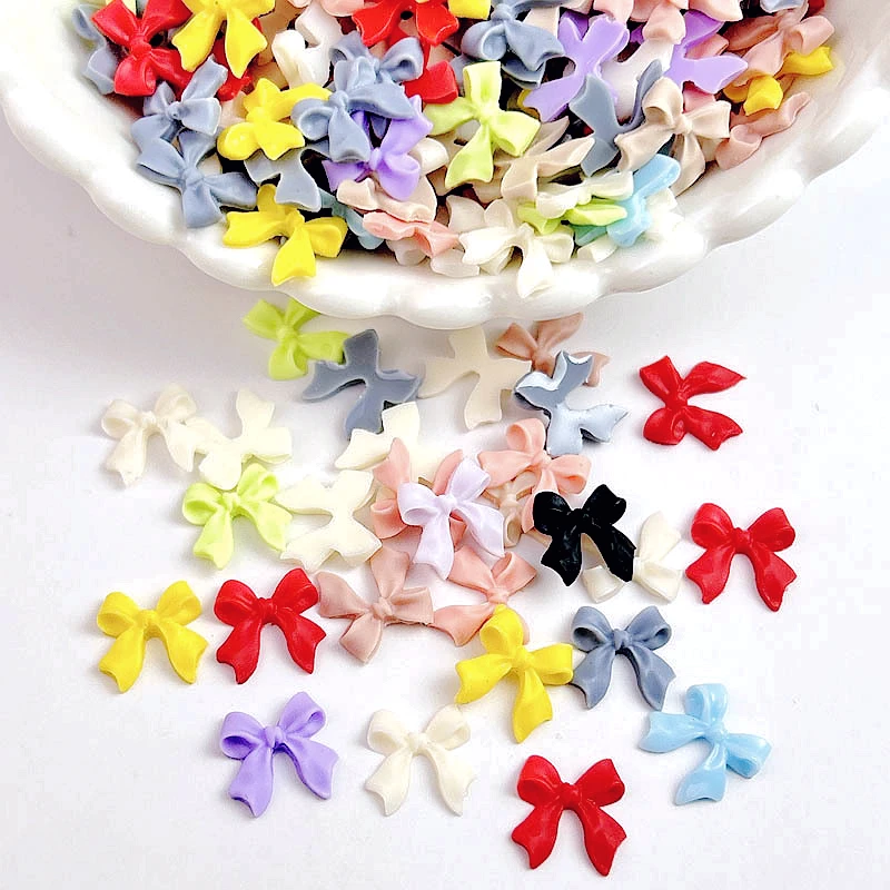 100PCS 3D Ribbon Bow Nail Art Charms Supplies Bowknot Accessories For Nails Decoration Design Manicure Deocr Parts Material Tool