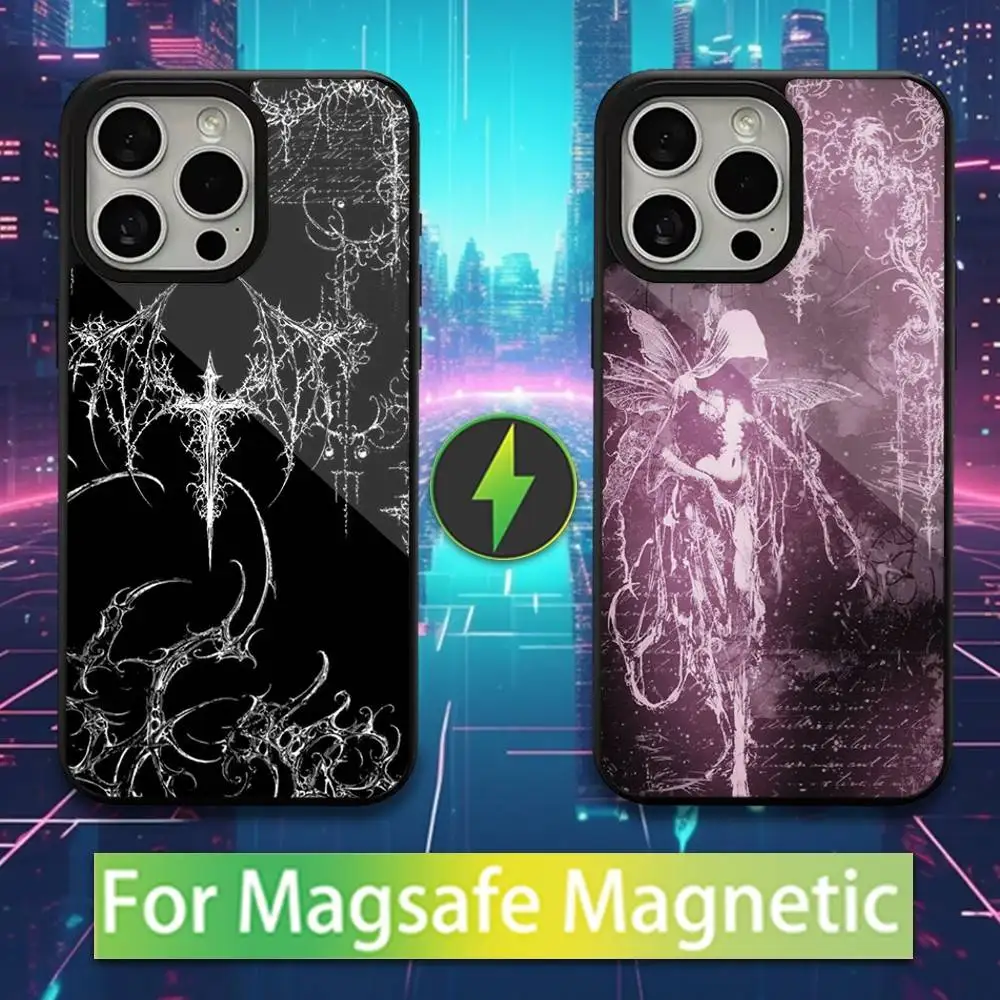 

Cyber Sigil Cross Gothic ArtCase For iPhone 16,15,17,14,13,12,11,Pro,Max,Plus,Mini,Magsafe,Magnetic Wireless Charging Case