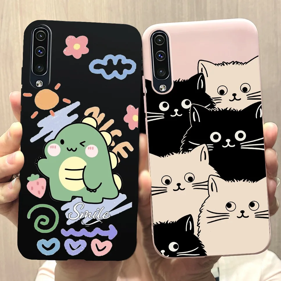 For Samsung Galaxy A70 Cute Cat Silicone Shockproof Phone Case For Samsung A70 SM-A705FN/DS Astronaut Soft protective Back Cover