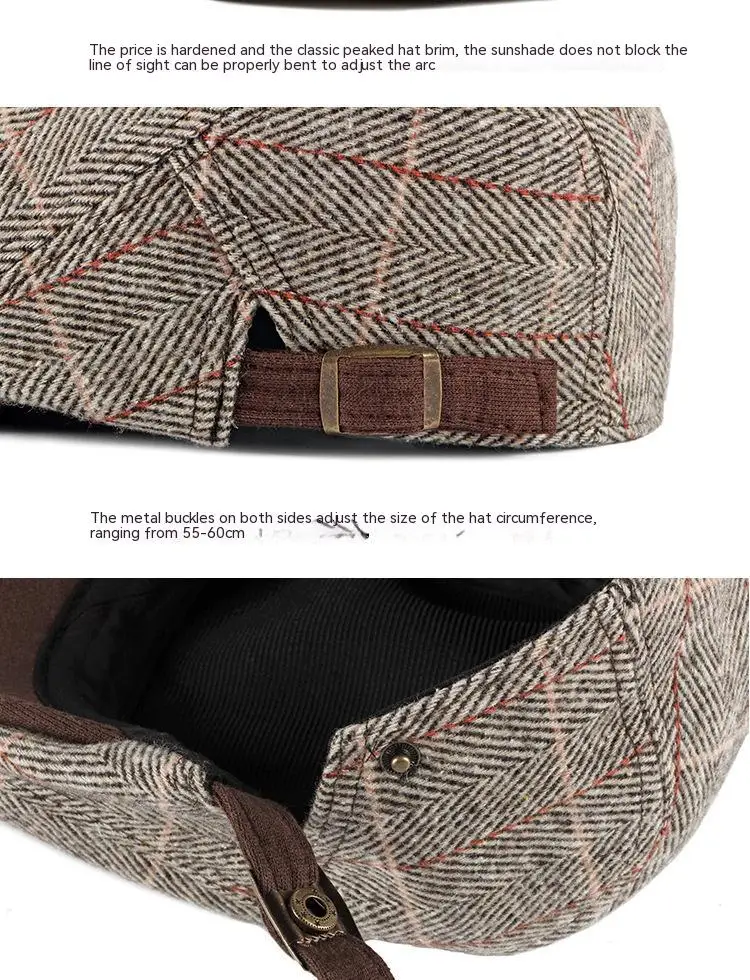 Herren Damen Flat Ivy Gatsby Newsboy Hat Winter Frühling Herbst Driving Cabbie Hunting Cap – Detail 6