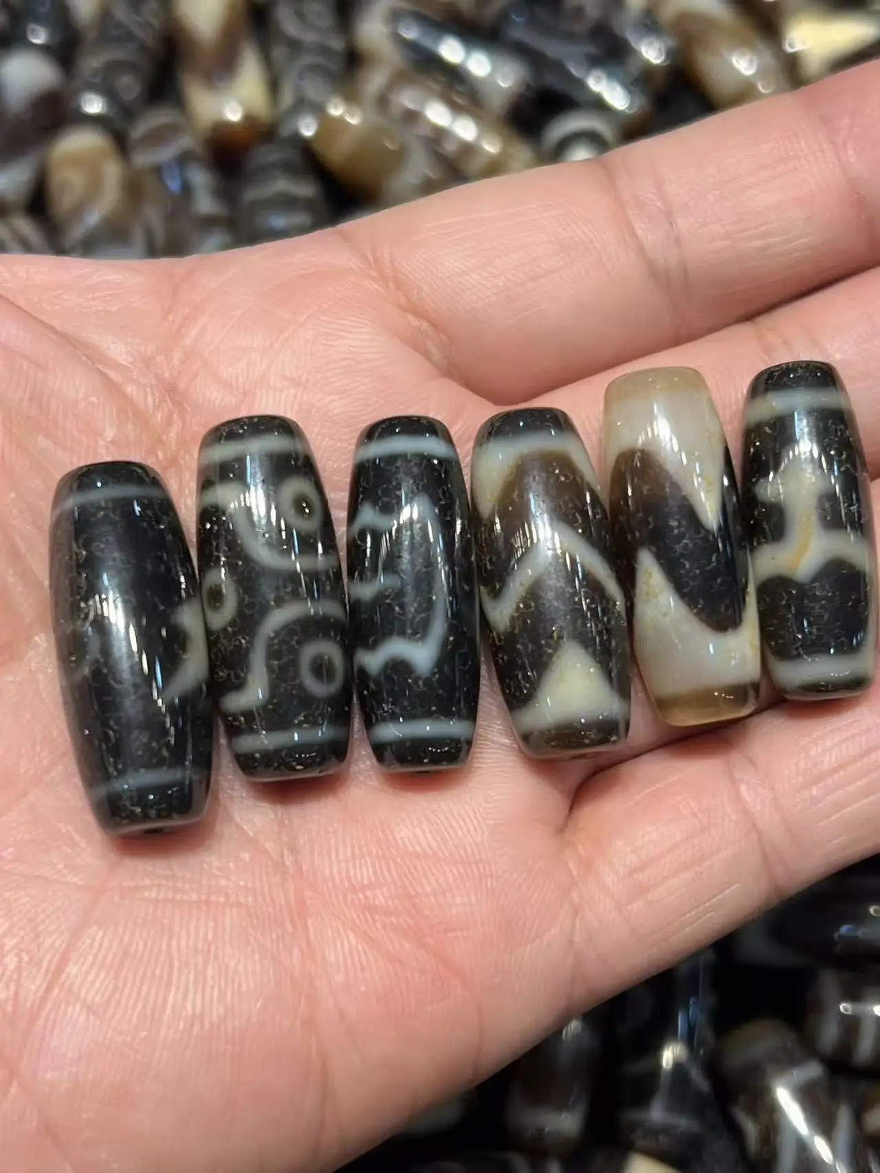 

50 шт./лот 30 мм зуб желтый агат бусина Дзи Тайвань ремесло выветривание патина тибетские свободные бусины браслет и ожерелье бусины