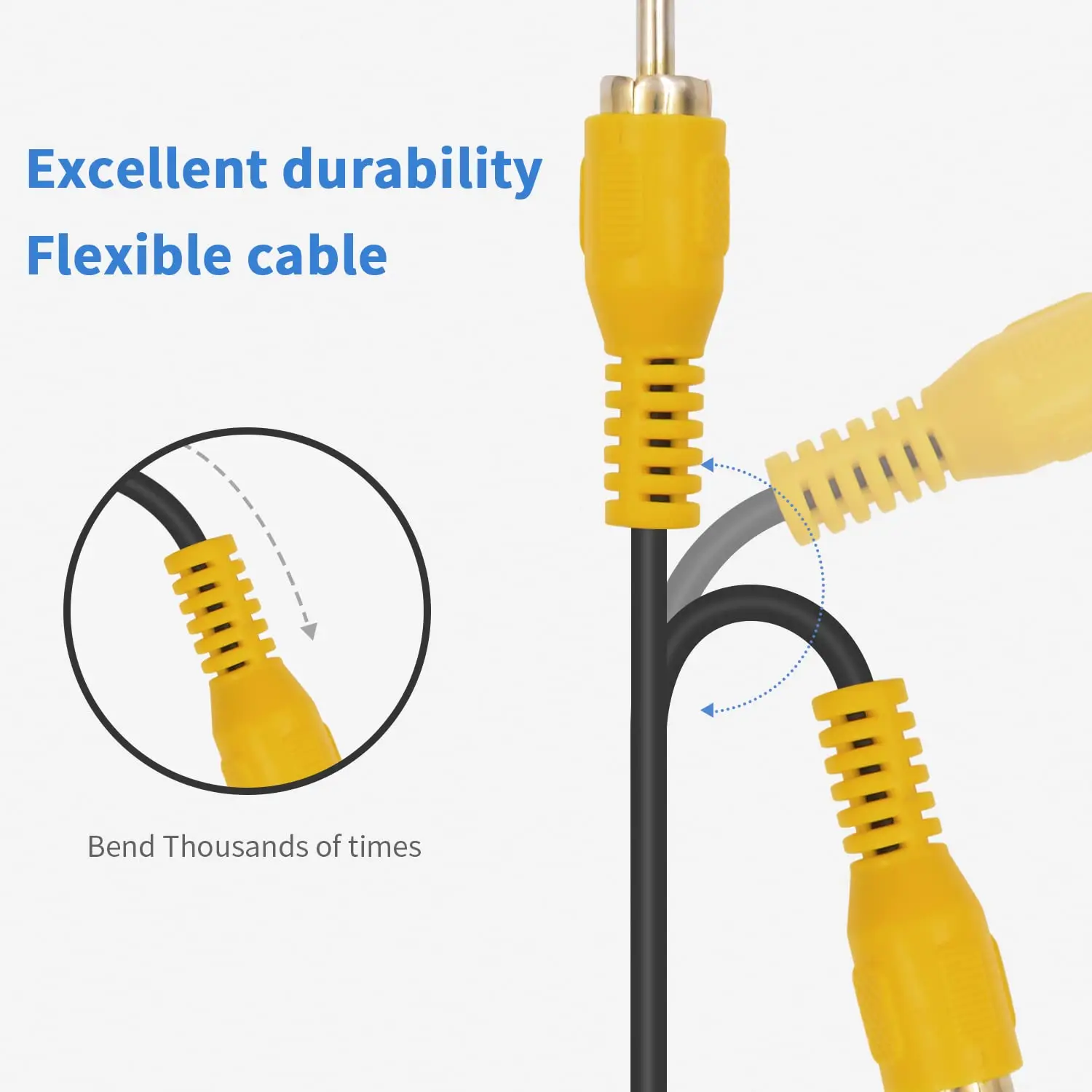 2pcs RCA Phono 90 Degree Cable Male to Male Audio Subwoofer Cable for Speaker Amplifiers Home Theater HDTV Home Stereo and DVD