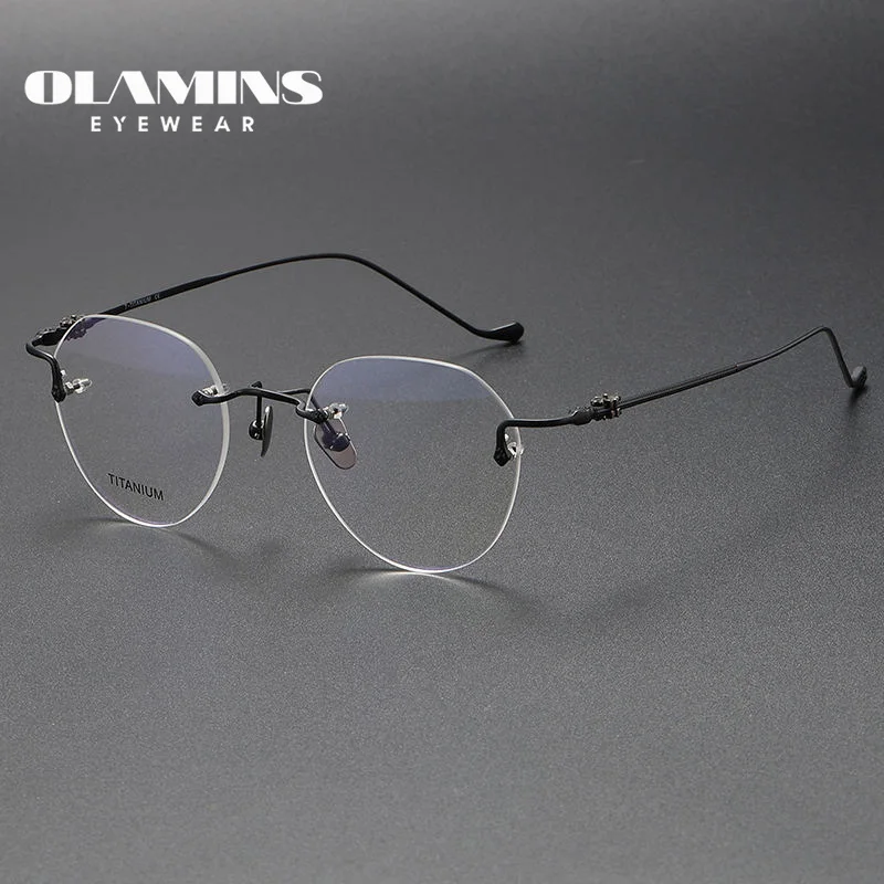 

OLAMINS​ Titanium Frame Glasses Reading Glasses Eye Glass Frames For Men 2024 Fashion Glasses Frames