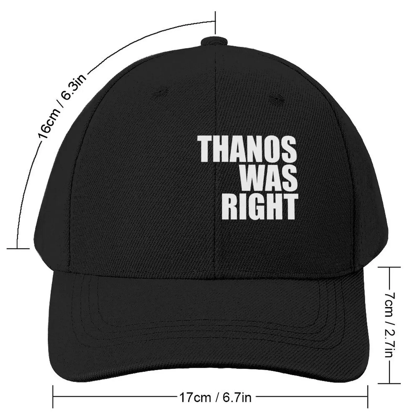 Thanos Was Right White Baseball Cap Beach Rave Golf Hat Man Fashion Beach Boy Child Women's