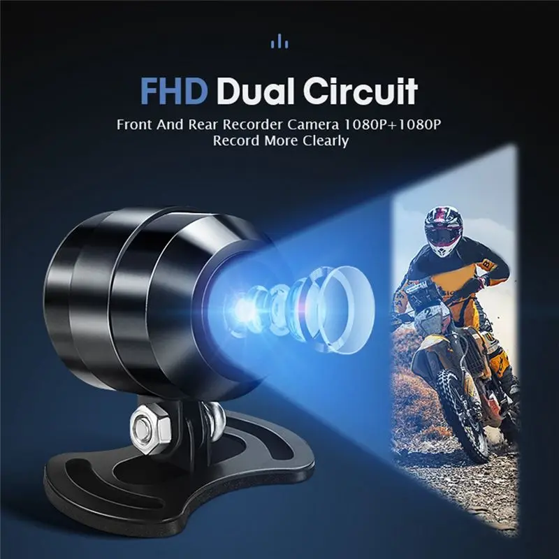 Firmly Waterproof 5 Inch Motorcycle Driving Recorder 2K Dual Recording Tire Pressure Monitor WIFI Carplay Projection Navigation