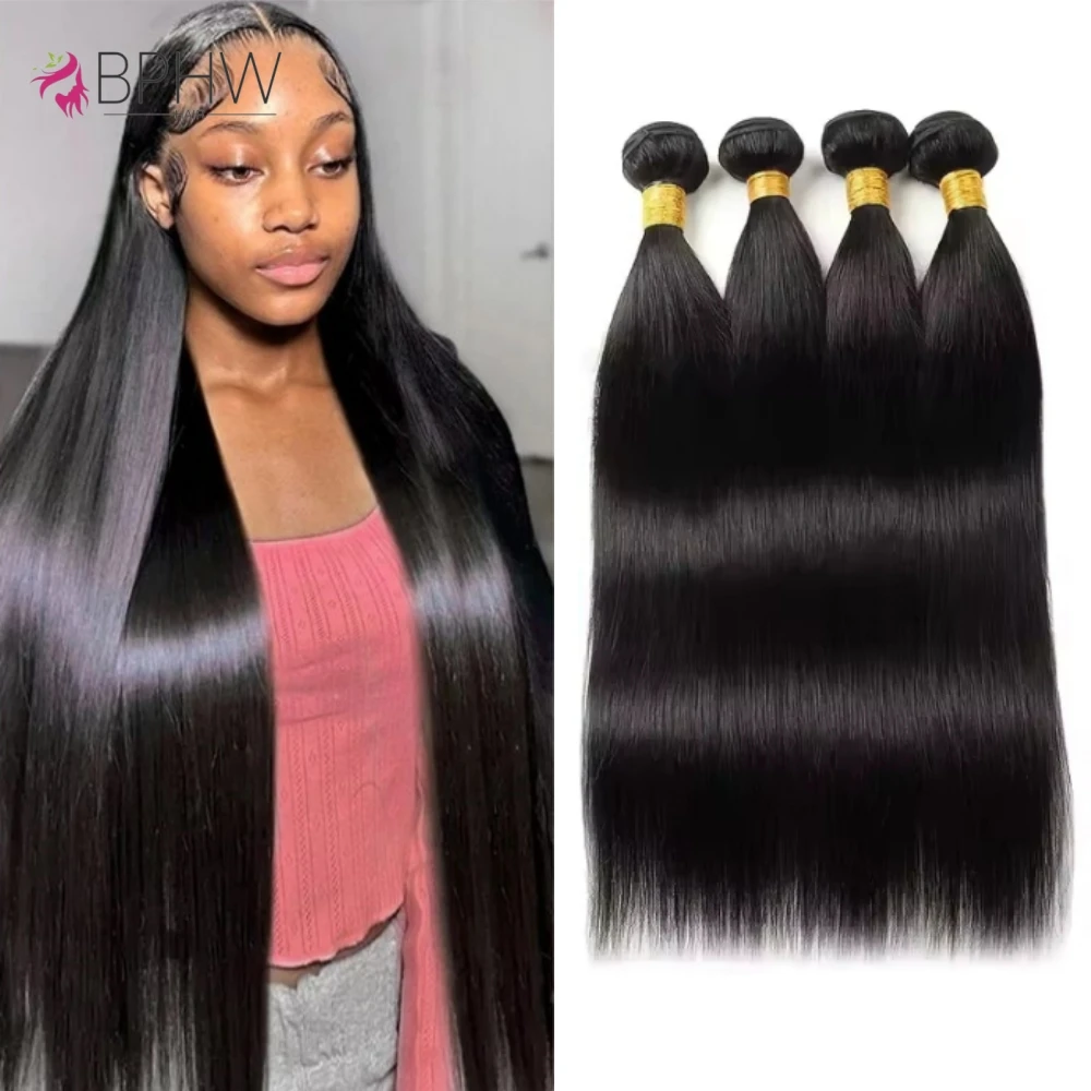 Bone Straight Human Hair Weave Bundles 12A Brazilian Natural Black 100% Remy Human Hair Extension 1 3 4 Bundles Wholesale BPHW