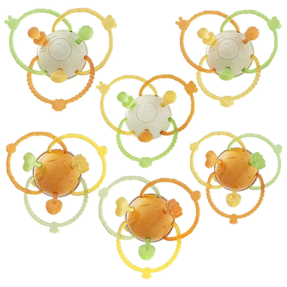 استيعاب الكرة معجون أسنان الطفل سيليكون يمكن أن يضطم ألعاب طحن الأسنان اليدوية المضادة للأكل #4