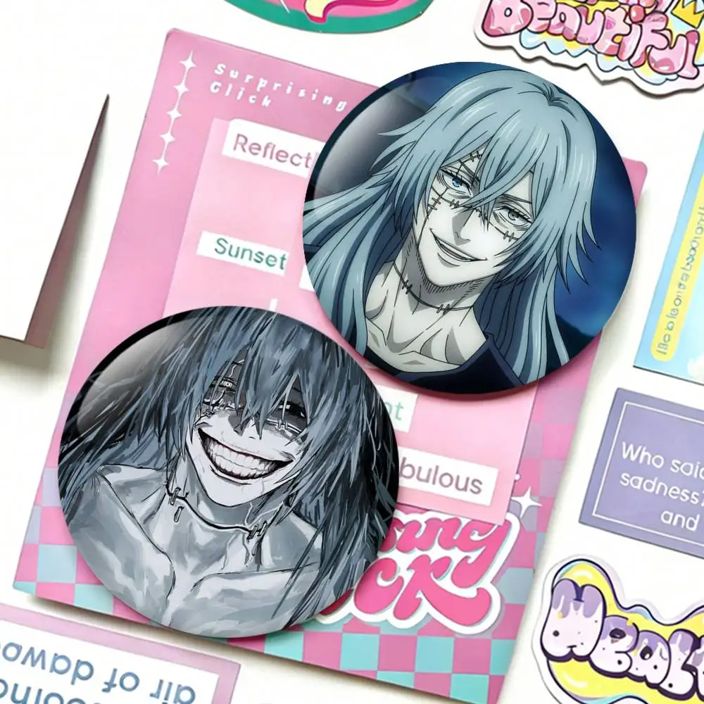 

J-Jujutsu K-Kaisen M-Mahito Laser Badge Creative Pins Brooch for Bag Clothes Hat Decor Gifts Fans Collect