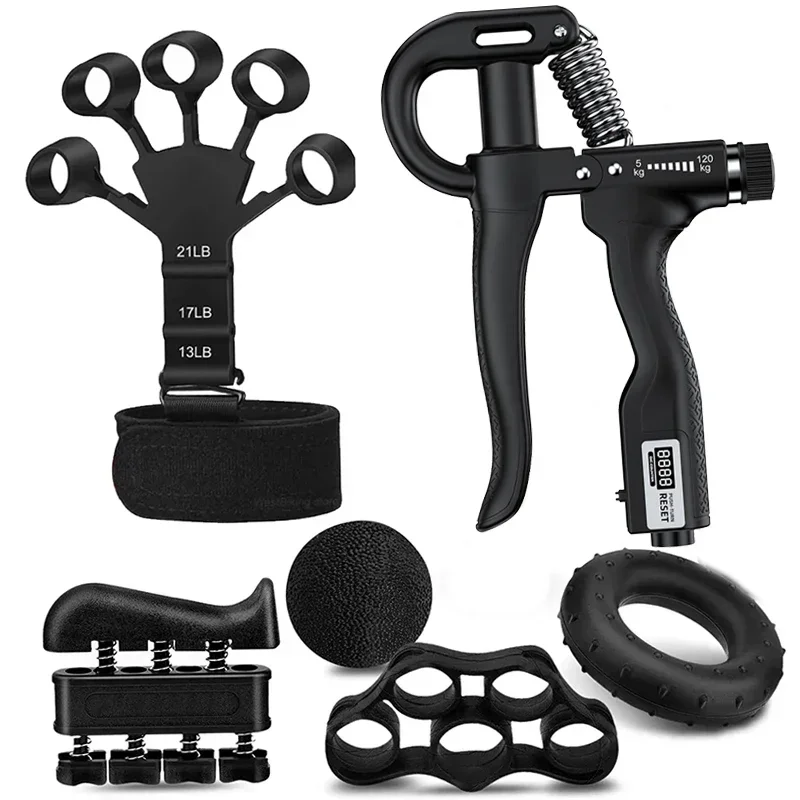 

5-120kg Adjustable Heavy Hand Grip Strengthener Finger Expander Arm Wrist Forearm Trainers Fitness Gripper Exercise For Patient