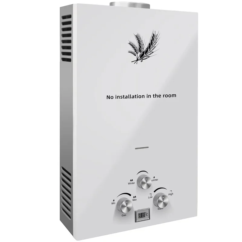 10L Tankless Instant Propane Gas Water Heater Commercial Stainless Steel Housing Electric Gas Power Source CE Certified 20KW