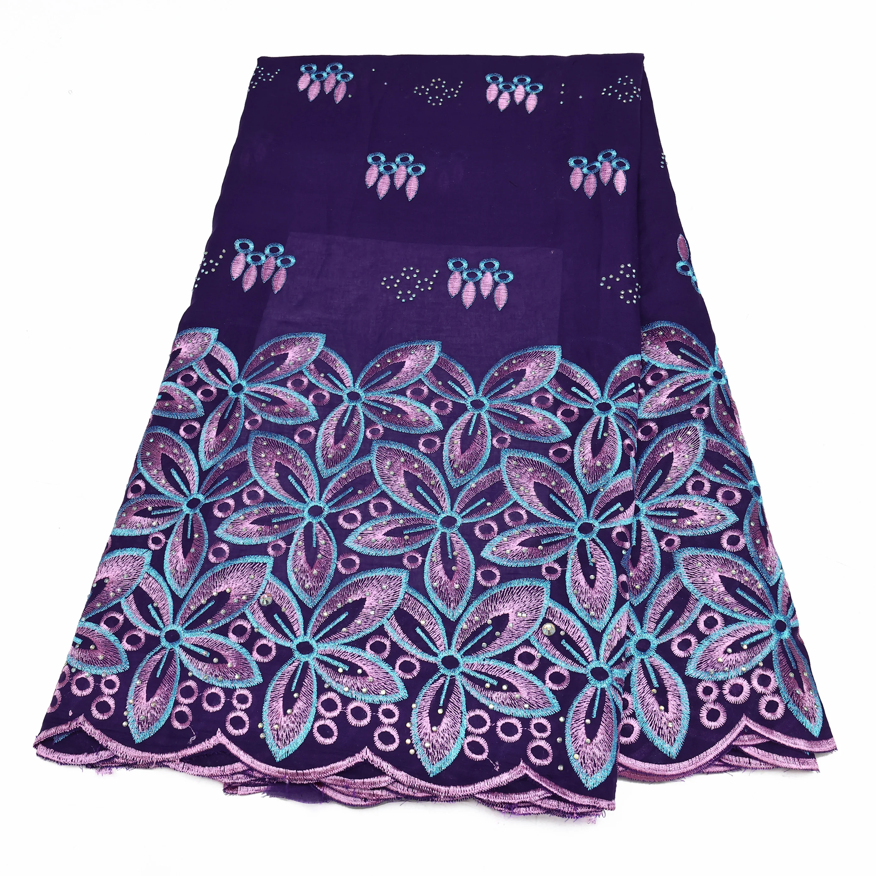 Fashion Cotton Swiss Voile Lace Material Newest Nigerian Printed Embroidery Sew For Wedding Dress Women Dry Lace Cotton Fabric