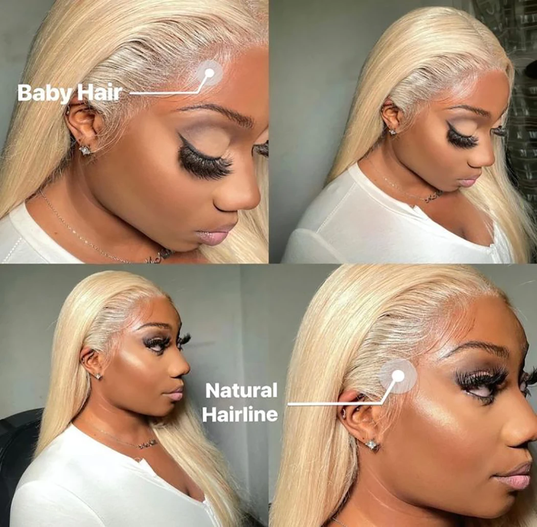 13x4 HD Transparent 613 Blonde Lace Frontal Human Hair Wigs 613 Bob Wig Brazilian Bone Straight 13x4 Lace Front Human Hair Wigs