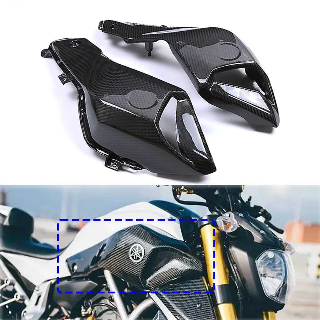 

100% 3k Carbon Fiber Upper Side Air Intake Panel Frame Cover Protection for Yamaha MT07 FZ07 MT-07 FZ-07 MT FZ 07 2013-2016