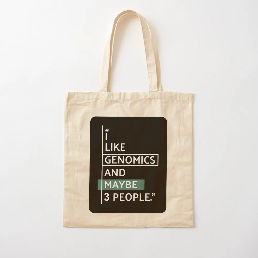 I Like Genomics and Maybe 3 People Sac fourre-tout en toile pour femme, sac à bonbons, grand sac pour femme