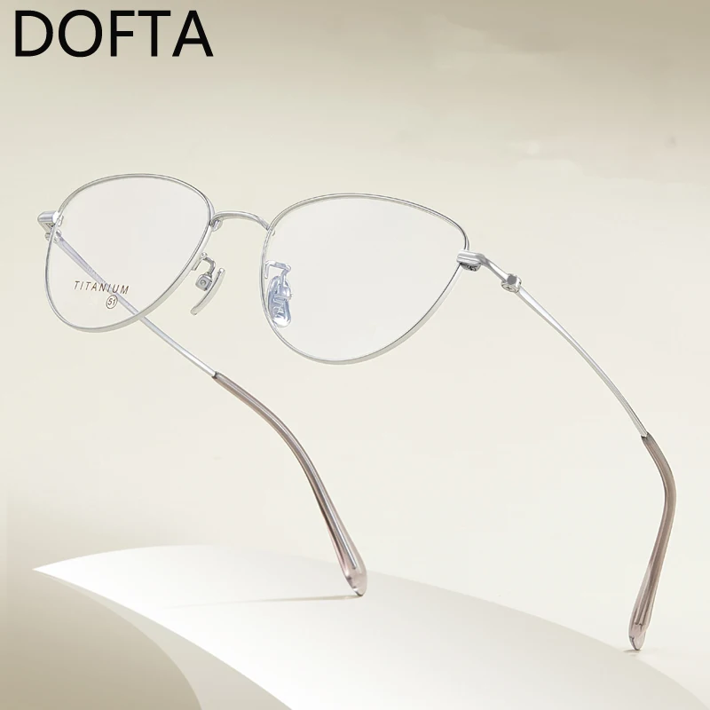 

DOFTA Luxury Pure Titanium Ultra-light Cat Eye Women's Glasses Frame Retro Trend Optical Prescription Eyeglasses Frame