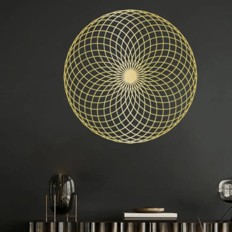 Sacred Geometry Mandala Metal Wall Sculpture Meditation Home Decor Gift Rustproof Iron Hanging Unique Ornament Sign