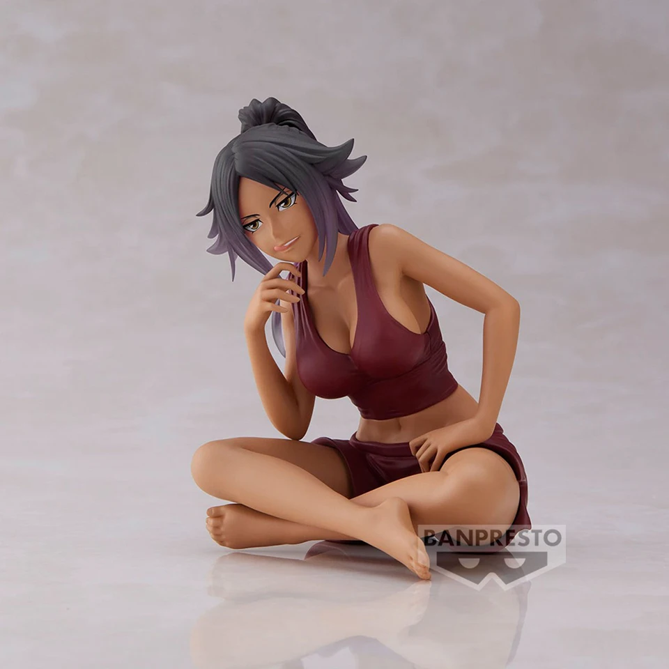 Original Genuine Banpresto Bleach Solid And Souls Relax Time 10cm Shihouin Yoruichi Model Action Figure For Girls