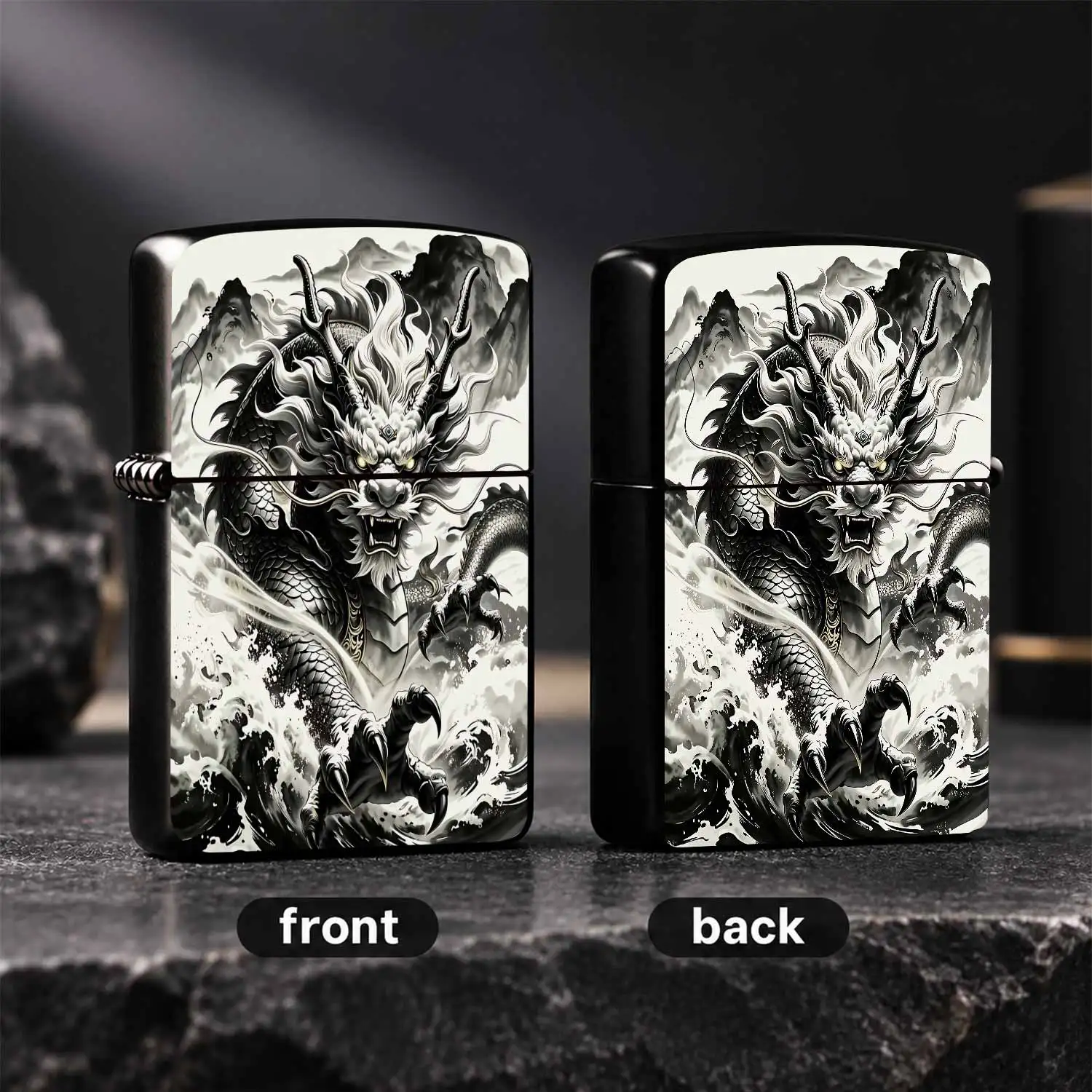 Portable Dragon Pattern Lighter, Exquisite Ink Styledivine Dragon Design, Durable Daily Use Accessory, Ideal For Gifting And Various Occasions, Stylish Unique Decorative Practical Item For Everyday Scenarios A Humorous And Interesting Light