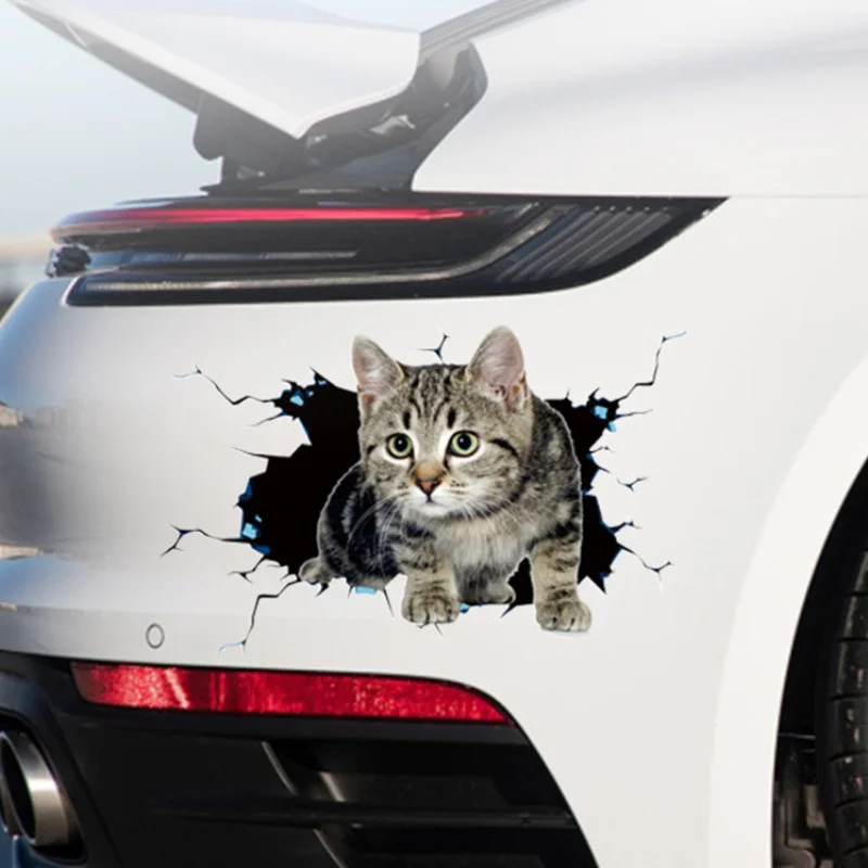 자동차 스티커 3D Simulation of Cute Cats Peeking Peering Car Sticker Creative Funny Vinyl Decal Sticker Waterproof Car Decoration Accessories