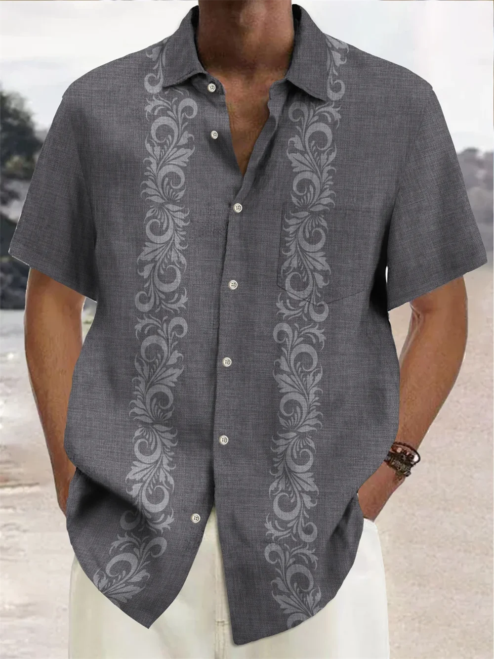 

2024 Men's Loose Short sleeved Shirt 3D Printed Art Men's Button Top Hawaii Fashion Party Play Daily Social