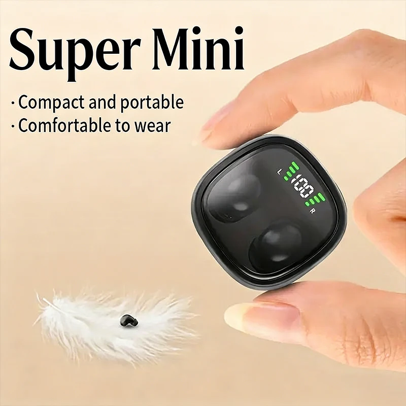MINI13-The smallest invisible mini headphones, compatible with wireless Bluetooth, with miniature and compact hidden ear tips