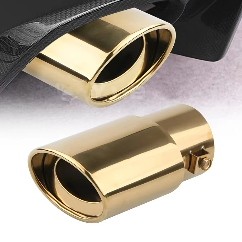 

Universal Car Accessories Auto Exhaust Pipe Sleeve Tail Throat Muffler Tip Gold Silencing Stainless Steel Modified Exhaust Pipe