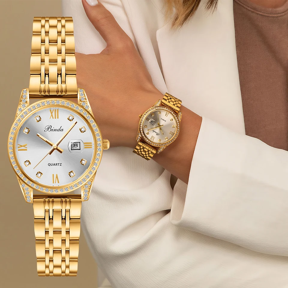 Binda Womens All Silver Quartz Stainless Steel Bracelet Elegant Dial Round Watch Binda Womens All Silver Quartz Stainless Steel Bracelet  main image 3