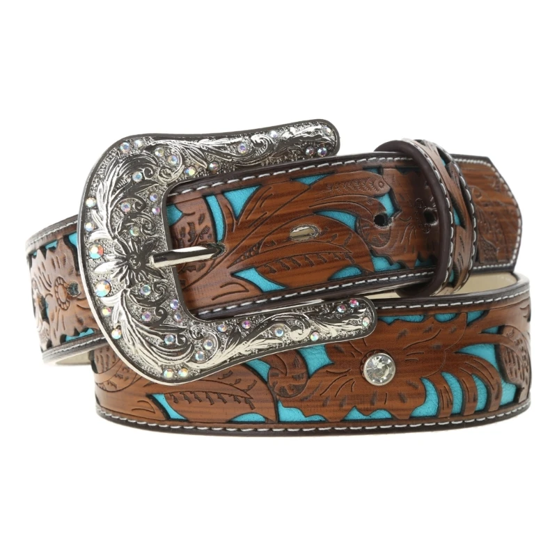 Turquoise Belt Buckle Belt Cowboy Belts For Men Western With Big Buckle Jeans Belt Vintage Western Belt Leather Belt