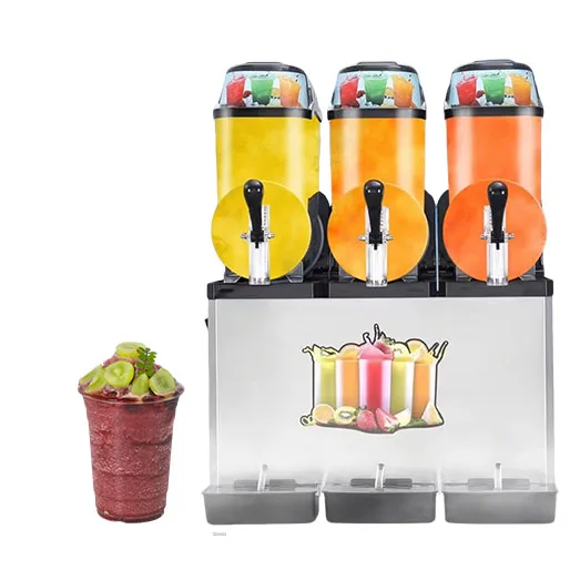 Factory 3*12L Frozen Drink Slush Machine Commercial Use Large Capacity Dispenser Cheap for Smoothie Shop Café
