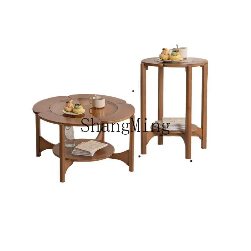 

FG Coffee Table Home Creative Four-Leaf Clover Coffee Table Living Room Changhong Glass Apartment Sofa Side Table