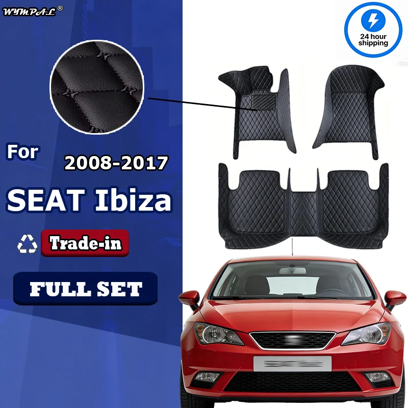 

Car Floor Mats For SEAT Ibiza 6J 6P MK4 2008~2017 Waterproof Rugs Durable Carpets Luxury Leather Mat Car Accessories 2009 2010