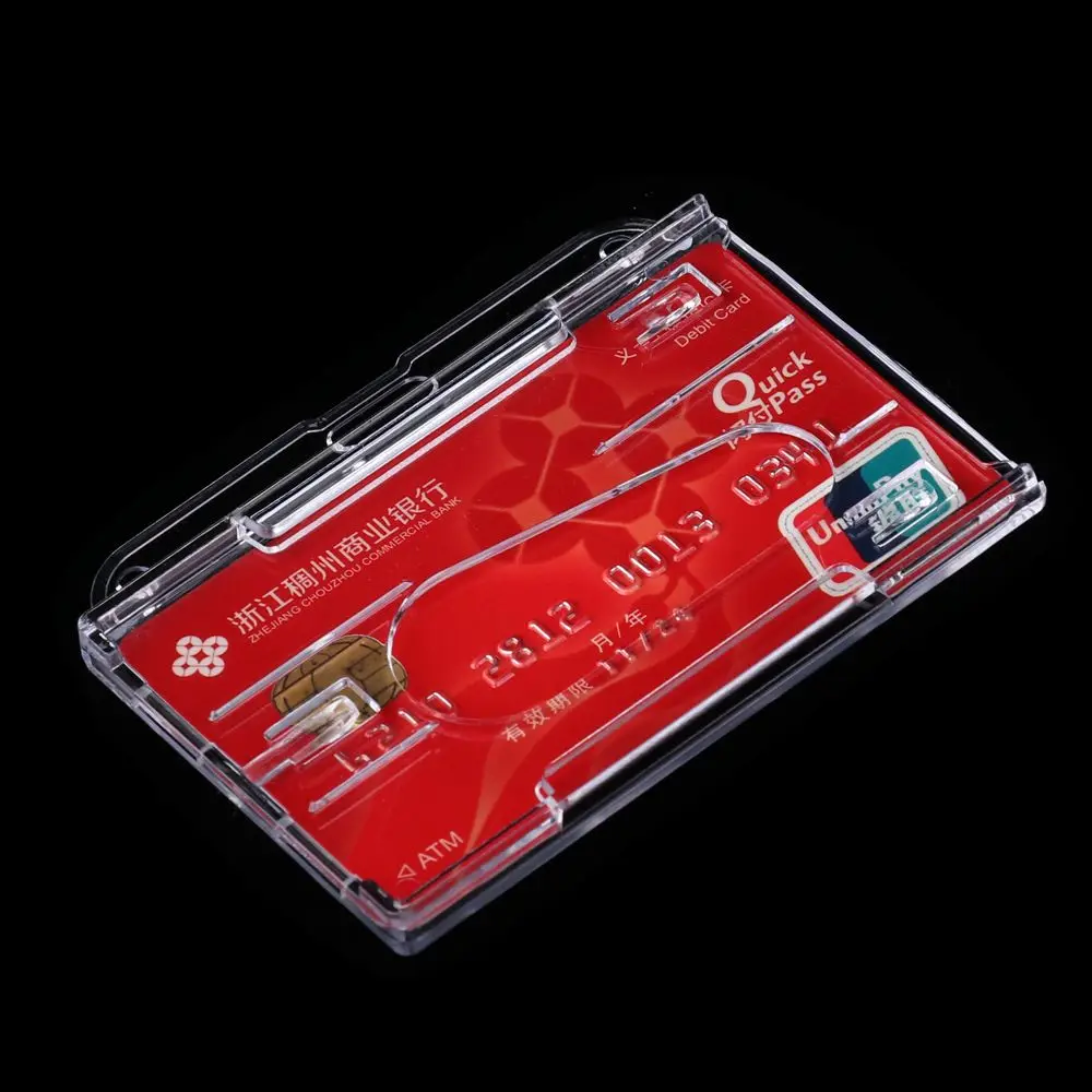 Multi-use Unisex ID Business Case Double Sided Protector Cover Badge Card Sleeve Work Card Holders ID Card Pouch Name Card