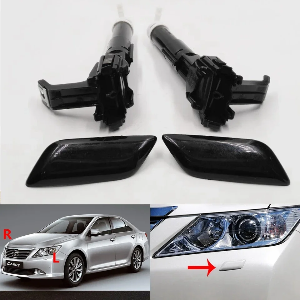 Cafoucs Headlight Washer Nozzle Cover and Water Spray Jet Bracket For Toyota Camry ASV50 AVV50 ACV51 2012-2014