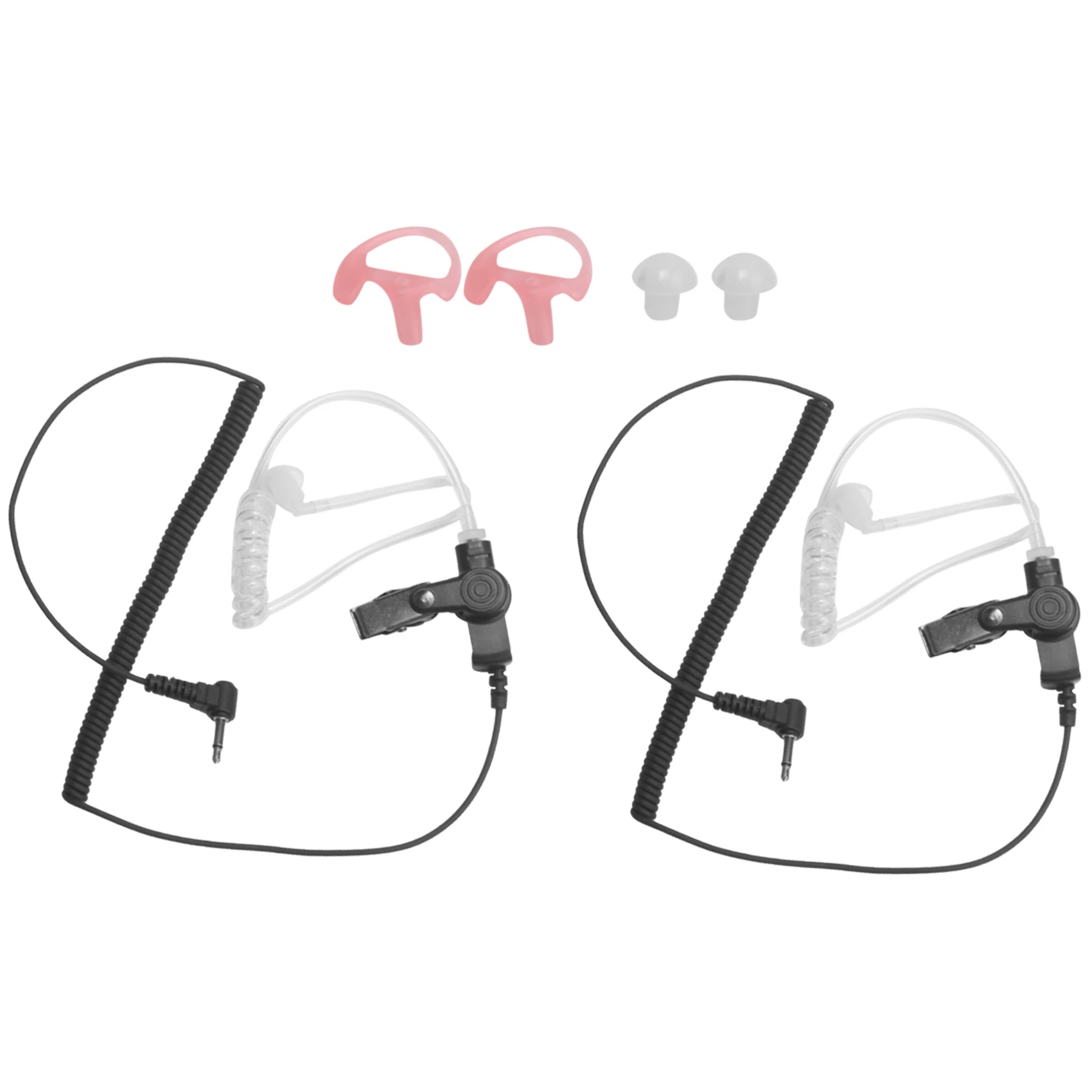 3.5mm Police Listen Only Acoustic Tube Earpiece with One Pair Medium Earmolds for Speaker Mics